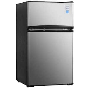 3.1 cu. ft. Compact Mini Fridge with Freezer in Stainless Steel