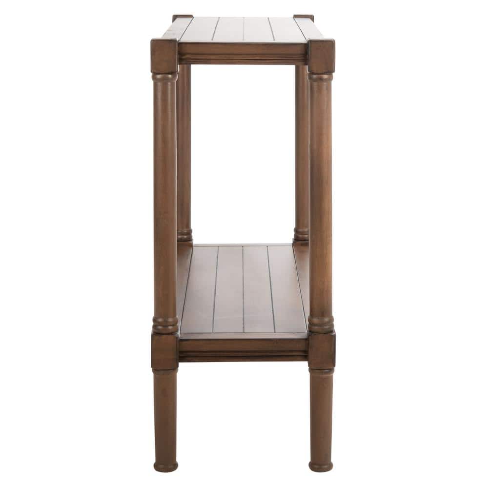 Rafiki Brown Pine Wood Console Table with Shelf