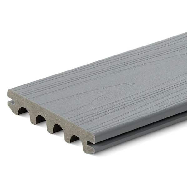 Unbranded 1in. x 6in. x 20 ft. Sylvanix Elements Decking-Harbor Grey Reversible Grooved Edge Fully Encapsulated