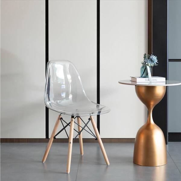 FABULAXE Modern Style Dining Chair with Wooden Dowel Eiffel Legs
