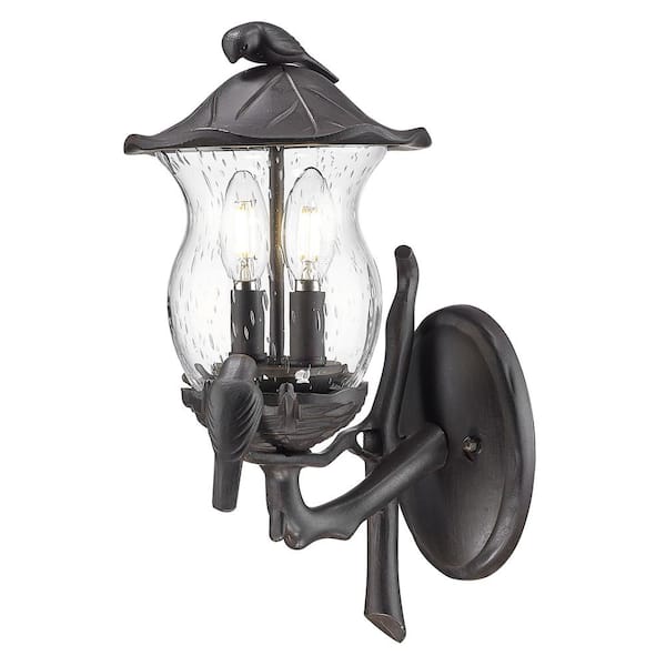 Acclaim Lighting Avian Collection 2-Light Black Coral Outdoor Wall Lantern Sconce