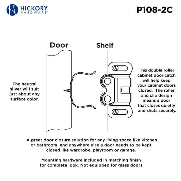 HICKORY HARDWARE Catches 1 3 8 in. 35 mm Cadmium Roller Catch