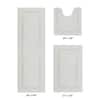 Better Trends Lux Collection Ivory 20 in. x 20 in., 21 in. x 34 in., 20 in. x 60 in. 100% Cotton 3-Piece Bath Rug Set BALU3PC226NA