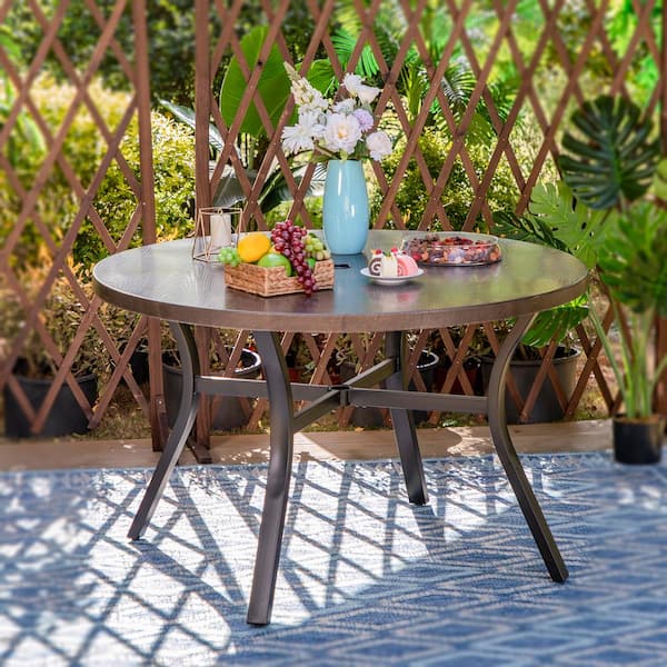 Round metal outdoor patio store dining table