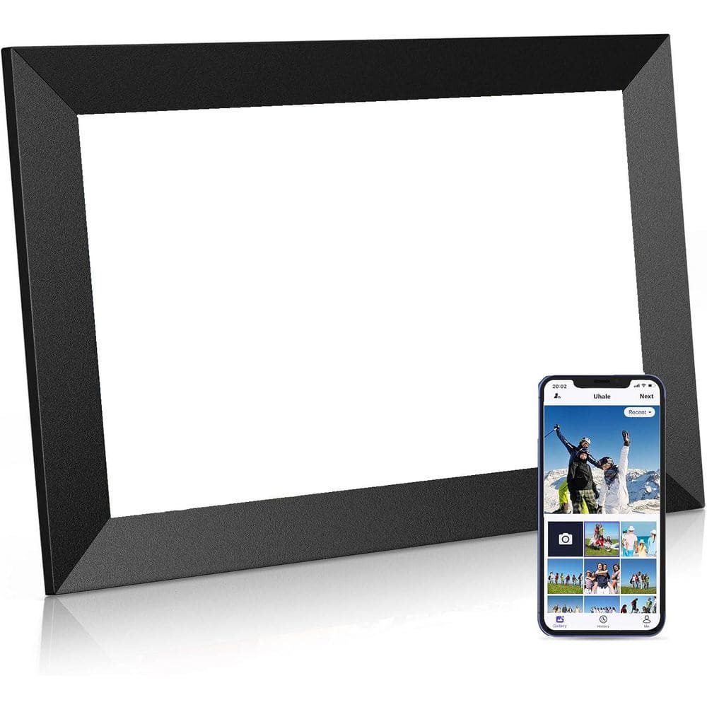 10.1 in. in Black Digital Picture Frame HD IPS Touch Screen with APP and SD