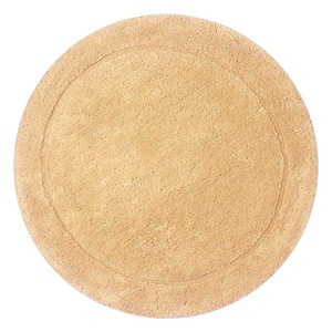 Waterford Collection 100% Cotton Tufted Non-Slip Bath Rug, 30 in. Round, Yellow