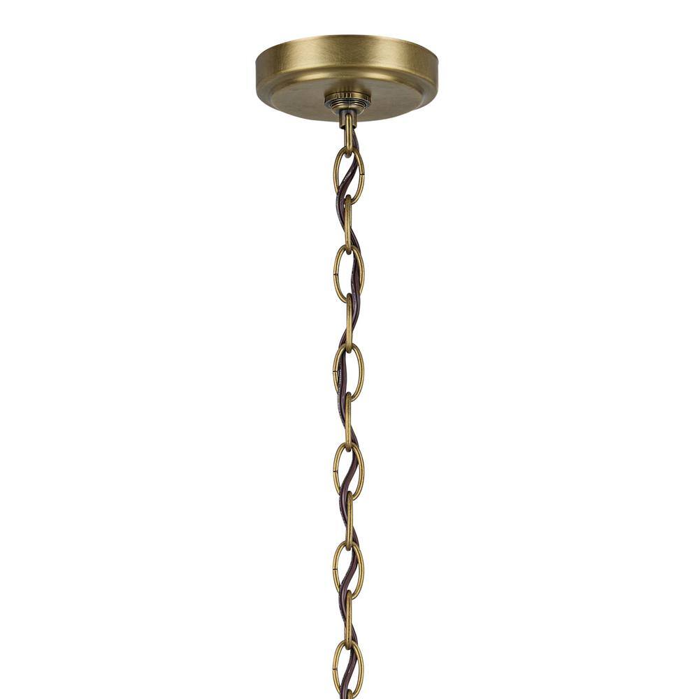 Winslow Natural Brass 6-Light Chandelier with Clear Seeded Glass