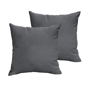 Charcoal Grey Outdoor Knife Edge Throw Pillows (2-Pack)
