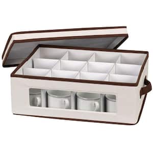 Household Essentials 534 Dinnerware Storage Box with Lid and HandlesChest ... 