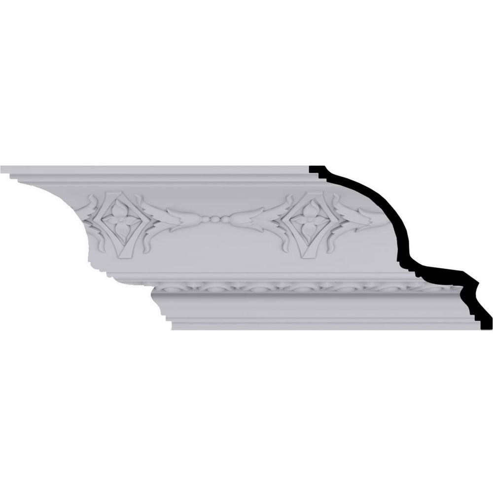 Primed White Polyurethane Egg and Dart Crown Moulding Sample