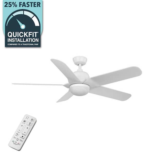 Sarita 54 in. White Changing LED Indoor Matte White Ceiling Fan with Remote and DC Motor Included Powered by Hubspace