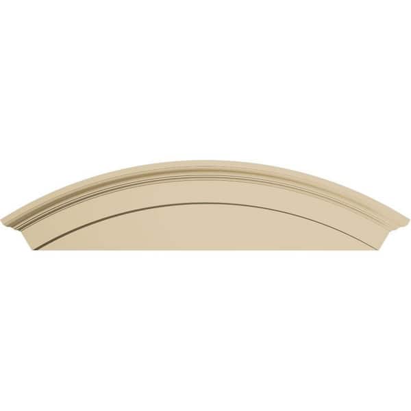 Ekena Millwork 54 in. W x 14 in. H x 2-3/4 in. P Arched Signature Urethane Pediment, Primed Tan