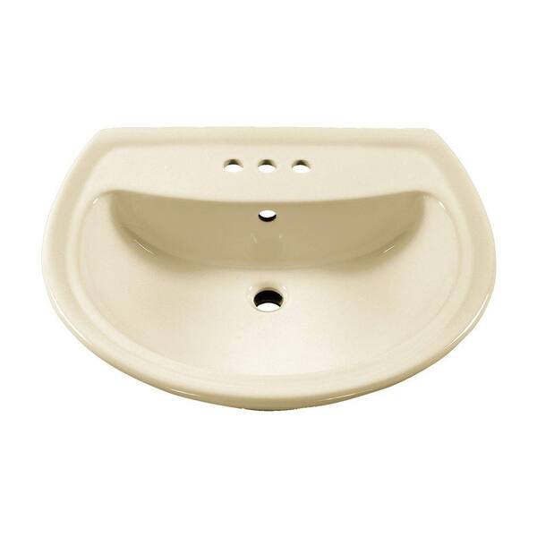 American Standard Cadet Pedestal Sink Basin with 4 in. Faucet Holes in Linen