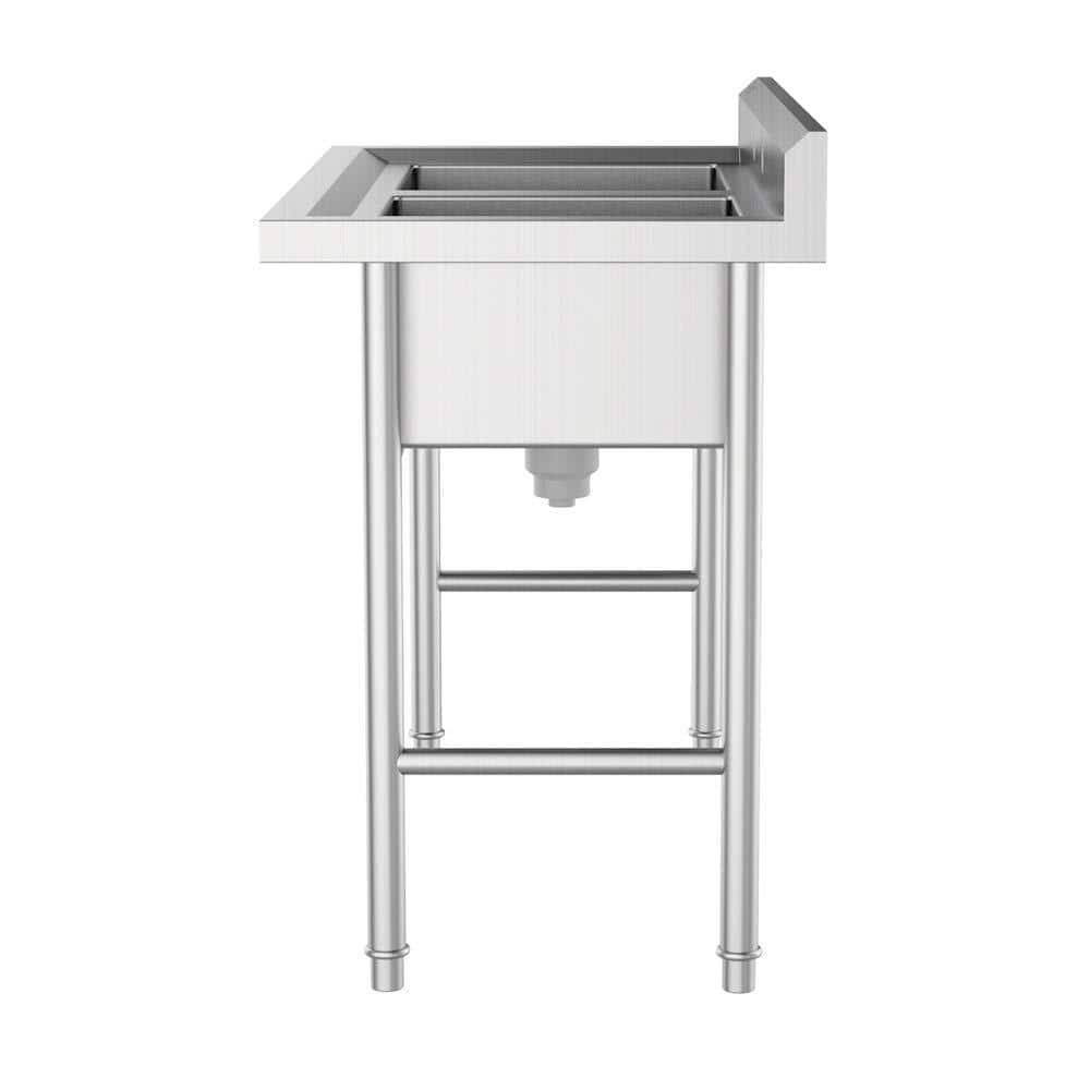 Silver Stainless Steel 36" Double Compartment Utility Sink