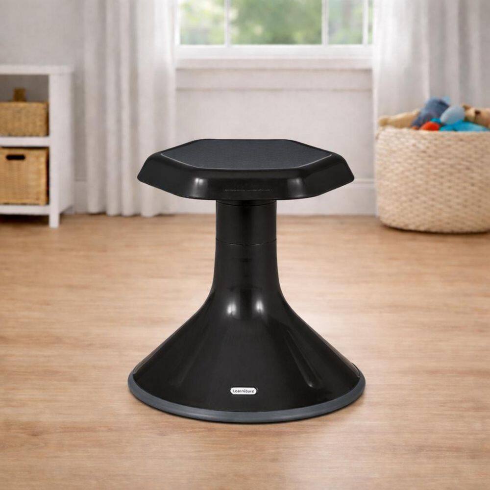 Assist Stool ブラック LEARNITURE 15 in. H Black Backless Plastic Active Learning Wobble