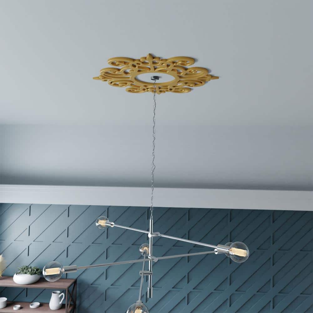 20-Inch Gold PVC Ornate Ceiling Medallion