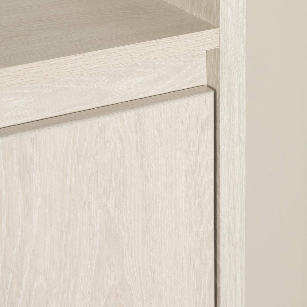 Winter Oak 2-Drawer Nightstand with Brass Legs