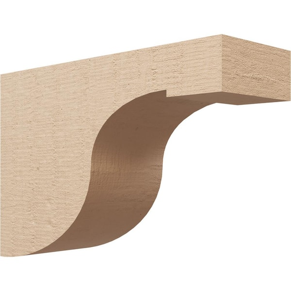 Ekena Millwork Classic Series 3 7 in. x 21 in. x 14 in. Del Monte Rough Cedar Woodgrain Timberthane Polyurethane Corbel in Primed Tan