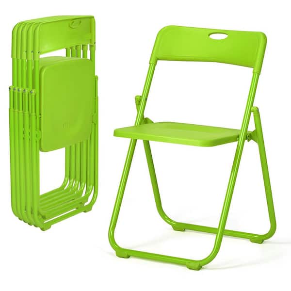 Patio Green Plastic Folding Chair(Set of 6)