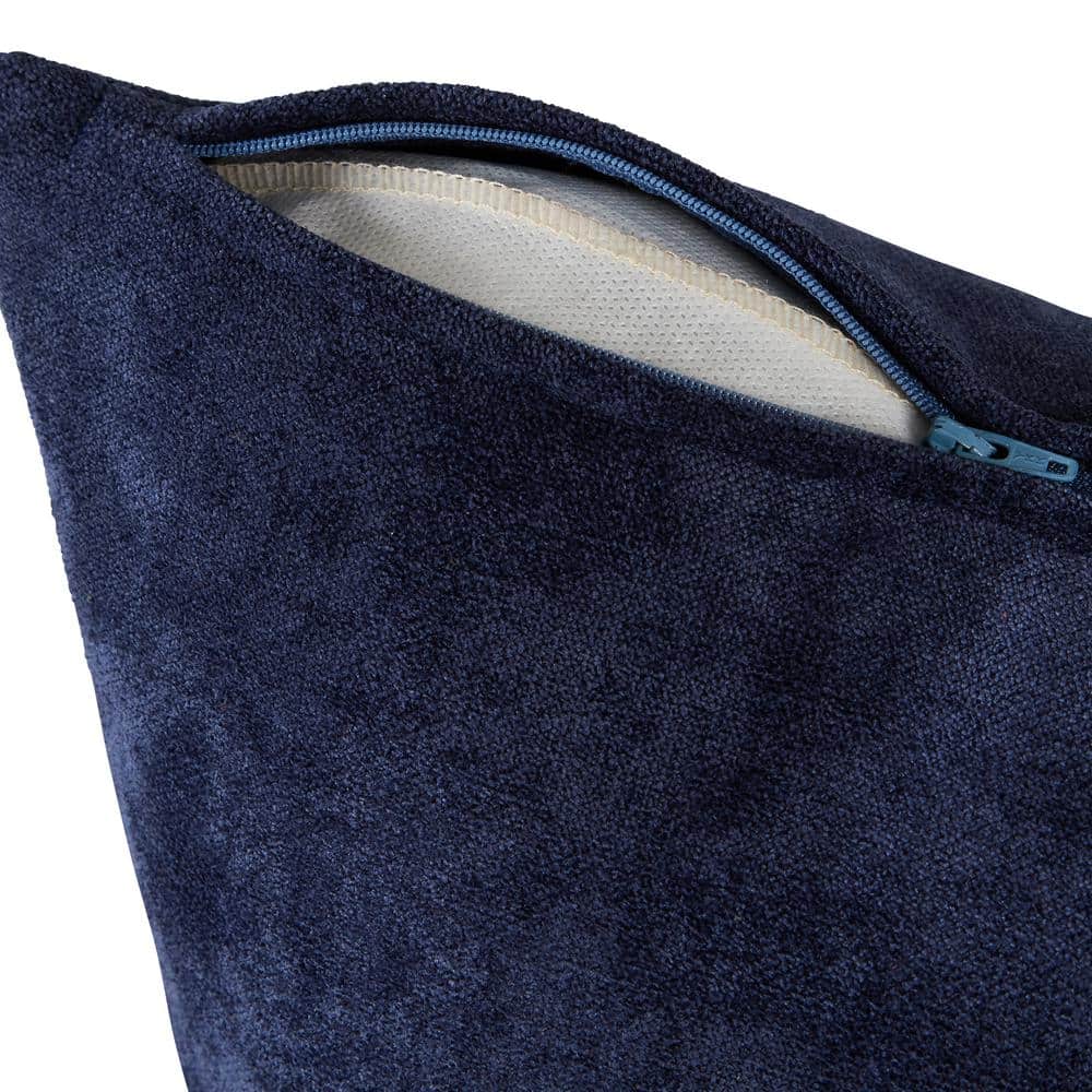 Plush Royal Blue 20" Square Velvet Throw Pillow with Zipper