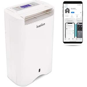 19 Pint Wi-Fi Desiccant Dehumidifier w/Continuous Drain Hose and Smartphone Control
