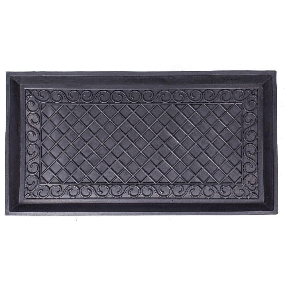 TrafficMaster Black 16 in. x 30 in. x 2 in. Rubber Boot Tray 9016 The