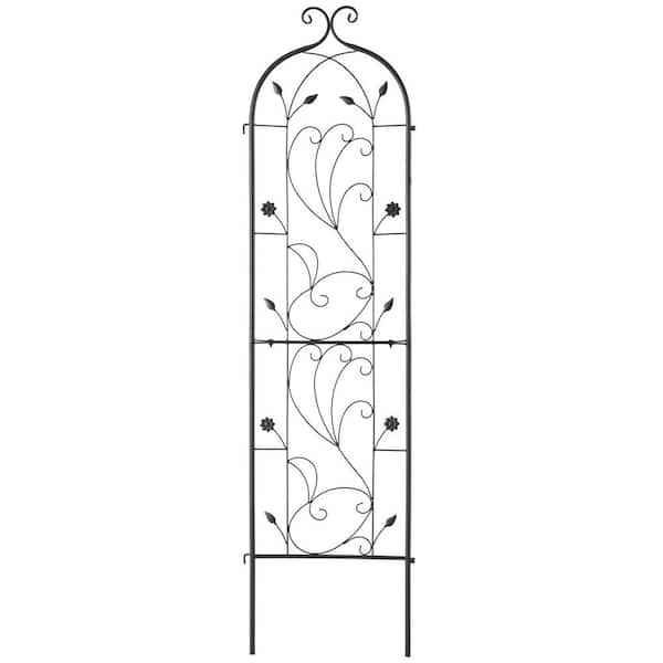 Metal Steel Garden Black Trellis for Climbing Plants, 60 x 15 in., Rust-Resistant Plant Support Use 2025 update