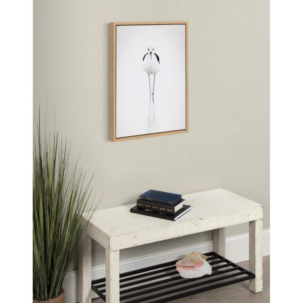 Natural Framed Seagull Canvas Print, 26.69" x 21.63"