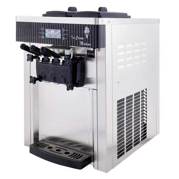 2200W Soft Serve Machine 5.3-7.4 gal. /Hr 12.8 qt. Stainless Steel Light Ice Cream Maker with LED Display 2025 Upgrade