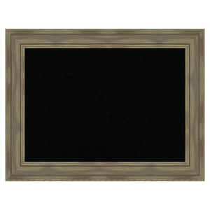Alexandria Greywash Wood Framed Black Corkboard 34 in. x 26 in. Bulletin Board Memo Board