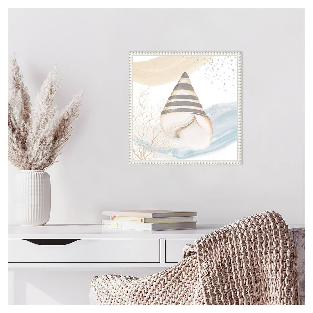 16" x 16" White and Beige Canvas Coastal Quote Art