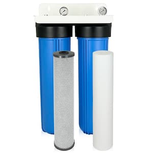 Blue 2 Stage Whole House Water Filter System with 99% Chlorine Removal and More, Up to 100k Gal. Capacity
