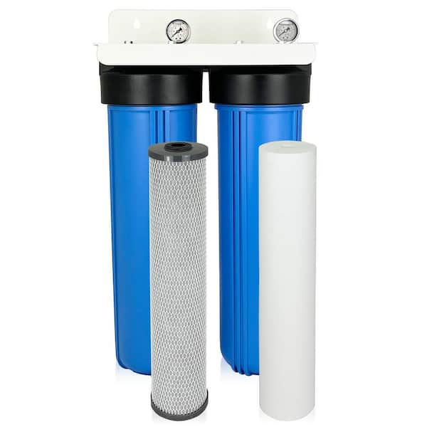 Matterhorn Blue 2 Stage Whole House Water Filter System with 99% Chlorine Removal and More, Up to 100k Gal. Capacity