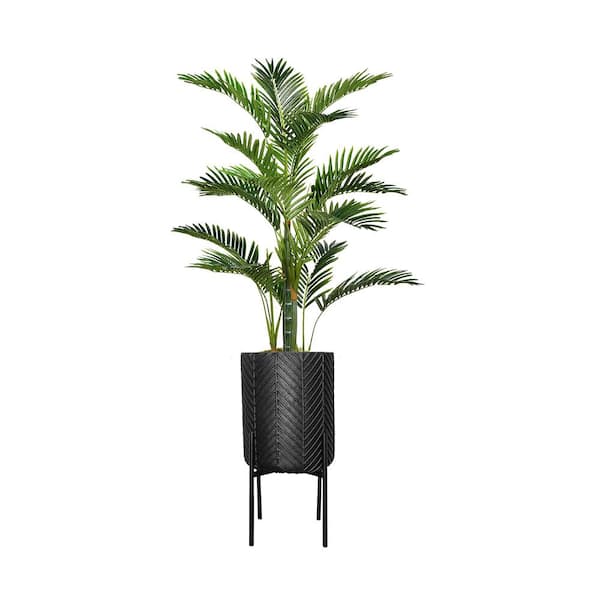 VINTAGE HOME 63.5 in. Tall Palm Tree with W/Eco Planter in Chevron planter