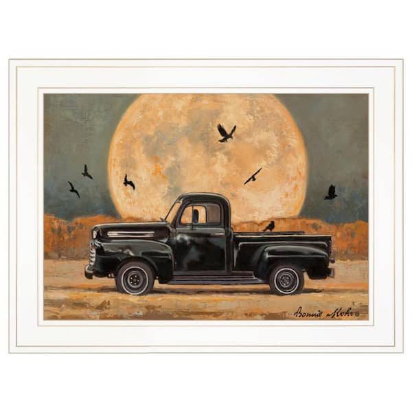 HomeRoots Charlie Harvest Moon 1-Piece Framed Wall Art 15 in. x 19 in.