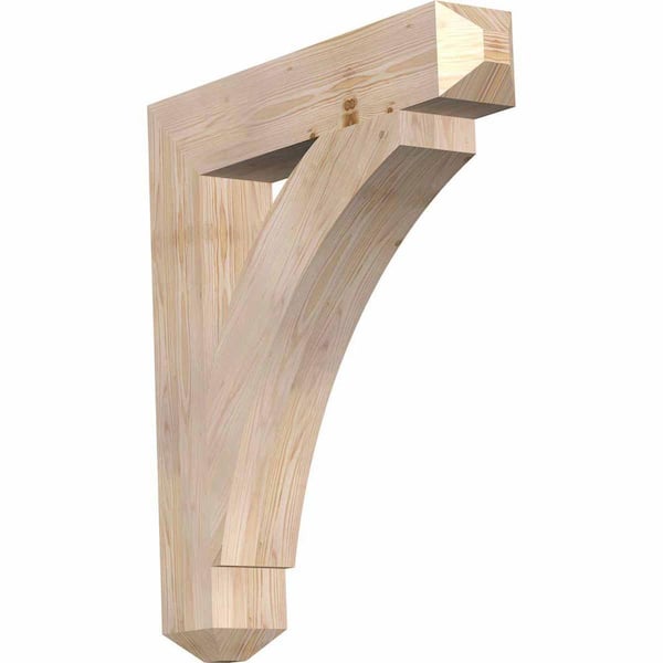 Ekena Millwork 5.5 in. x 36 in. x 32 in. Douglas Fir Thorton Craftsman Smooth Bracket
