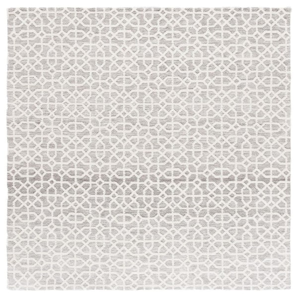 SAFAVIEH Audrey 6 ft. x 6 ft. Light Gray/Beige Classic Textured square Area Rug
