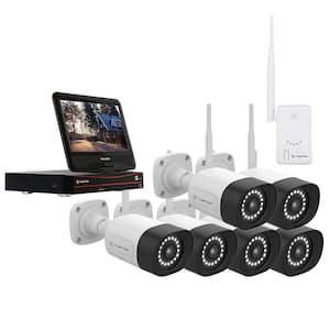 8 CH Wireless NVR Kit with 10.1 in. and 2TB HDD and Camera Range Extender (6x 3MP Floodlight Audio Panic Siren Camera)