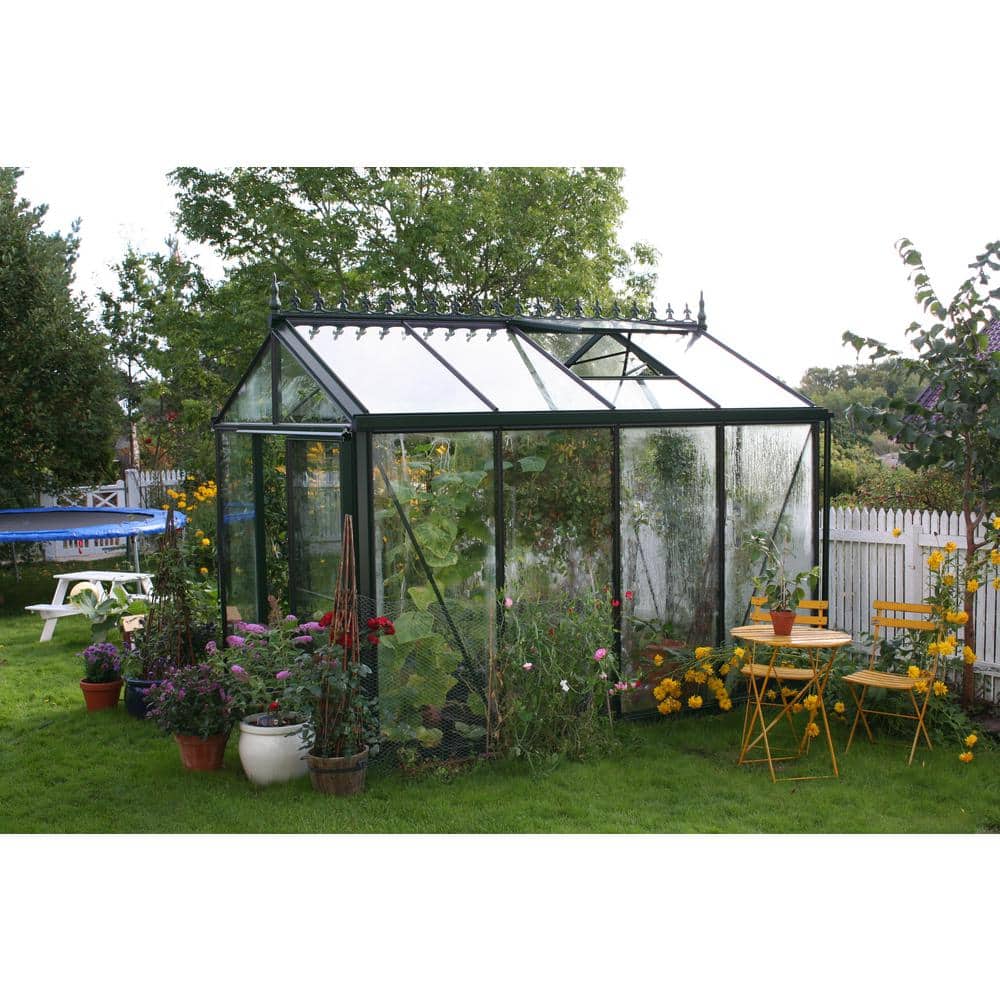 Royal Victorian 8x10 Black Aluminum and Glass Greenhouse