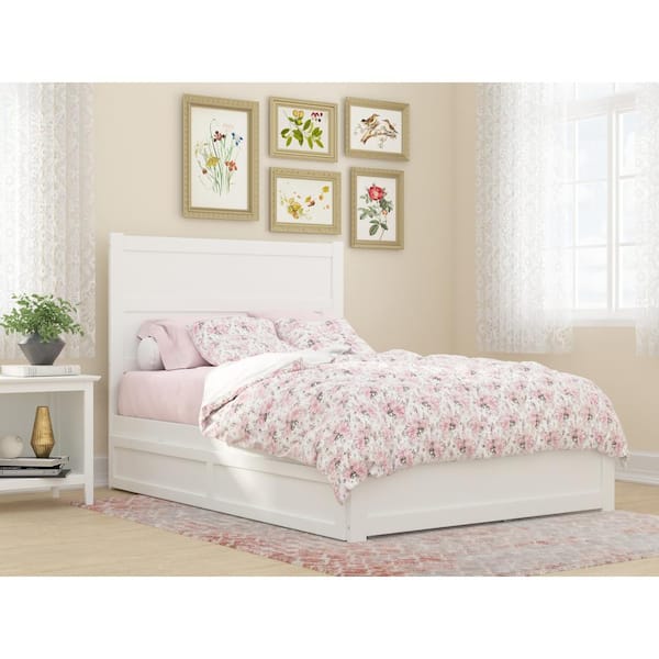 AFI NoHo White Full Bed with Footboard and Twin Trundle