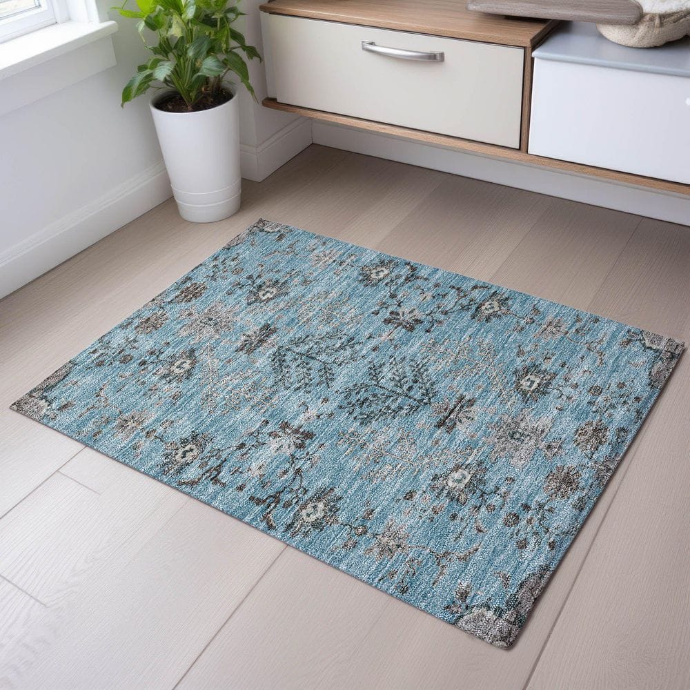 Mayfield Premium Machine Washable Abstract AMF1156 Sky 2 ft. x 3 ft. Area Rug price history on PriceWatchPro