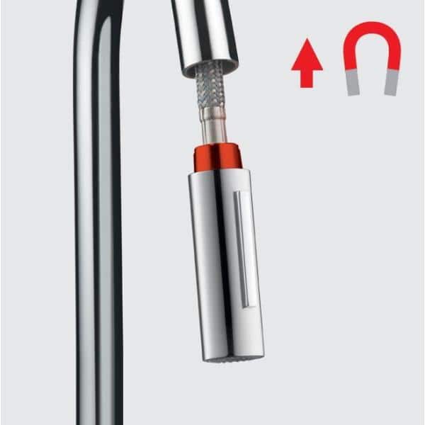 Chrome Pull-Down Single Handle Kitchen Faucet with Spray