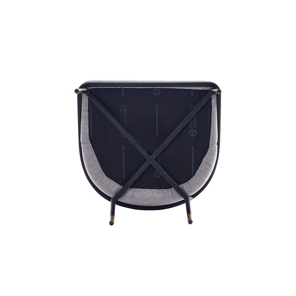 High Gray Upholstered Metal Side Chair