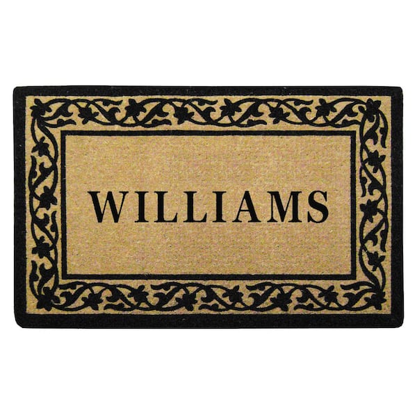 Nedia Home 38 in. x 60 in. Florentine Heavy Duty Coco Personalized Door Mat