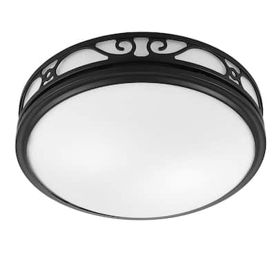 Roman Decorative 110 CFM 3.0 Sones Bathroom Ventilation Exhaust Fan with Light and Night-Light in Matte Black
