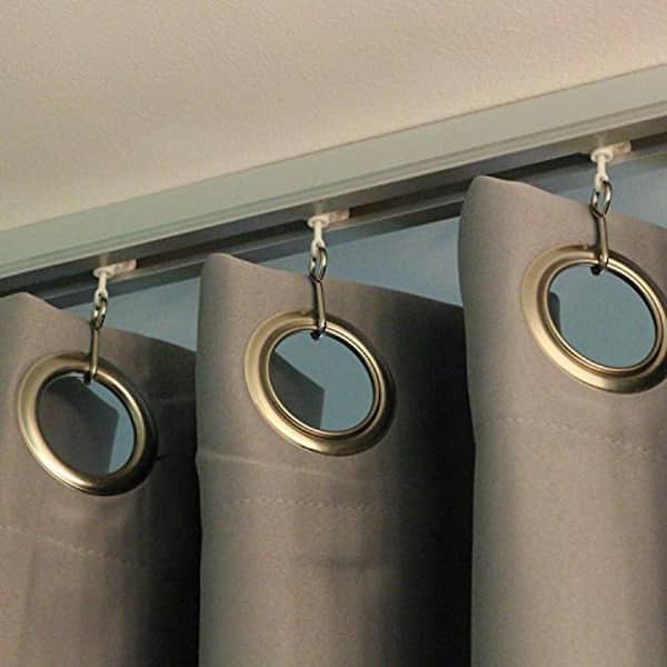 Ceiling Track Roller Hooks 5 Pack, Ceiling Mounted Track Shower Curtain Rods
