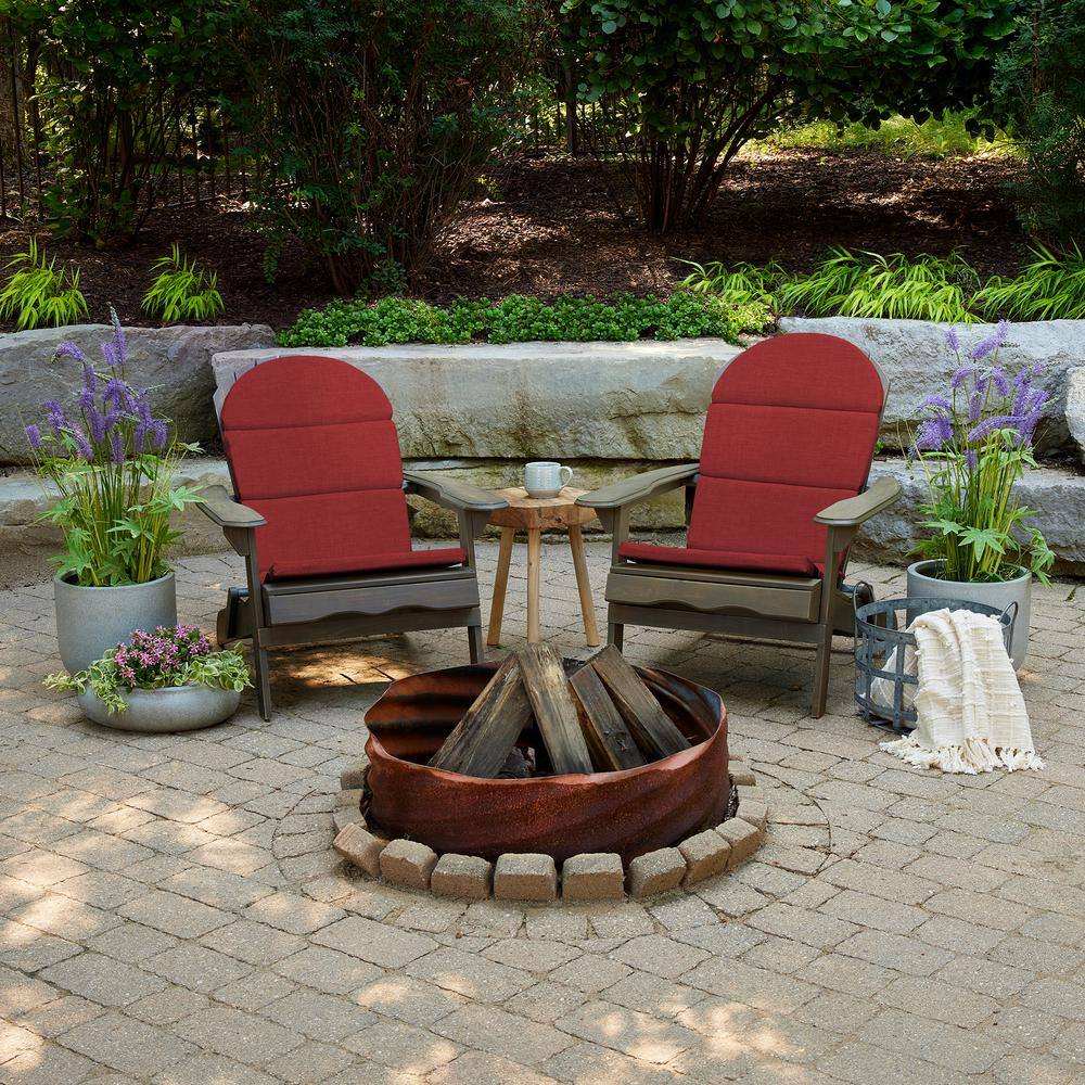 Ruby Red Foam Adirondack Chair Cushions, Set of 2, Water Repellent