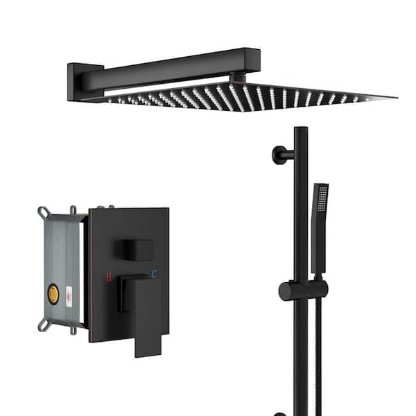 Aurora Decor Aca 2-Spray Patterns with 1.8 GPM 10 in. Wall Mount Dual Shower Heads in Oil Rubbed Bronze