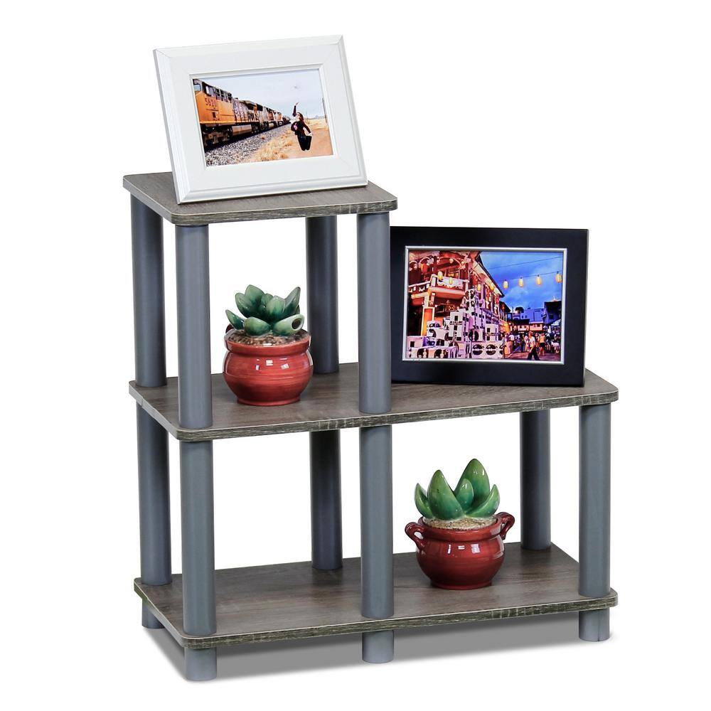 Gray 3-Tier Adjustable Kids' Toy Storage Shelf