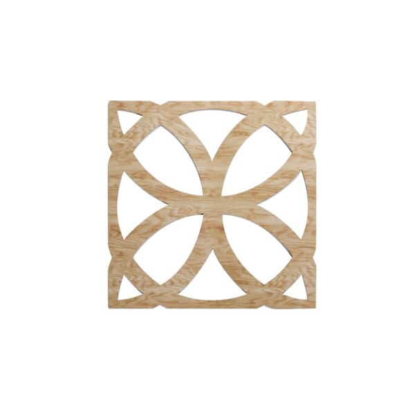 Ekena Millwork 15-3/8 in. x 15-3/8 in. x 1/4 in. Red Oak Medium Daventry Decorative Fretwork Wood Wall Panels (10-Pack)